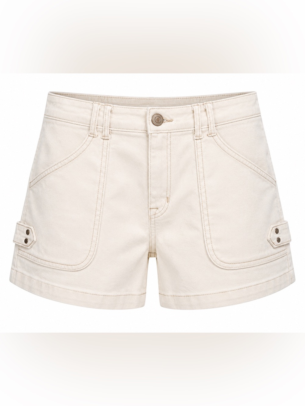 Tribal Jeans Cream Utility Cargo Shorts Size 6 Stretch
